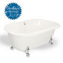 American Bath Factory Champagne Melinda 60" Bisque AcraStone Tub & Drain, No Faucet Holes