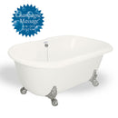 American Bath Factory Champagne Melinda 60" Bisque AcraStone Tub & Drain , 7" Faucet Holes