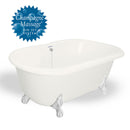 American Bath Factory Champagne Melinda 60" Bisque AcraStone Tub & Drain , 7" Faucet Holes