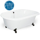 American Bath Factory Celine 70" White AcraStone Tub & Drain, 7" Faucet Holes