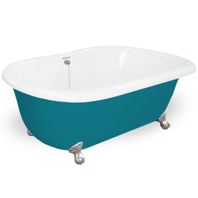 American Bath Factory Celine 70" Splash of Color AcraStone Tub & Drain, No Faucet Holes