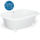 American Bath Factory Celine 70" White AcraStone Tub & Drain, 7" Faucet Holes