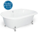 American Bath Factory Celine 70" White AcraStone Tub & Drain, 7" Faucet Holes