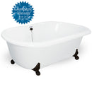 American Bath Factory Celine 70" White AcraStone Tub & Drain, 7" Faucet Holes