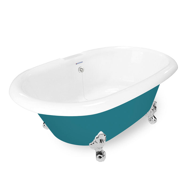 American Bath Factory Duchess 72" Splash of Color AcraStone Tub & Drain, No Faucet Holes