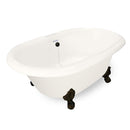 American Bath Factory Duchess 72" Bisque AcraStone Tub & Drain, 7" Faucet Holes
