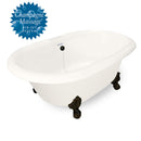 American Bath Factory Champagne Duchess 72" Bisque AcraStone Tub & Drain , No Faucet Holes