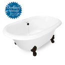 American Bath Factory Duchess 72" White AcraStone Tub & Drain, 7" Faucet Holes