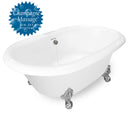 American Bath Factory Duchess 72" White AcraStone Tub & Drain, 7" Faucet Holes