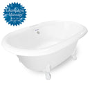 American Bath Factory Duchess 72" White AcraStone Tub & Drain, No Faucet Holes