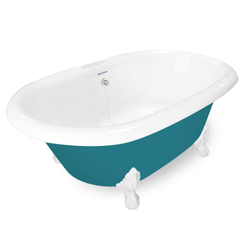 American Bath Factory Duchess 72" Splash of Color AcraStone Tub & Drain, No Faucet Holes