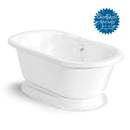 American Bath Factory Champagne Nobb Hill 60" White AcraStone Tub & Drain , 7" Faucet Holes