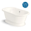 American Bath Factory Champagne Nobb Hill 60" Bisque AcraStone Tub & Drain, No Faucet Holes
