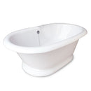 American Bath Factory Heritage 72" White AcraStone Tub & Drain, 7" Faucet Holes