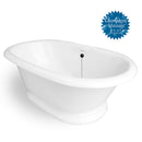 American Bath Factory Champagne Heritage 72" White AcraStone Tub & Drain , 7" Faucet Holes