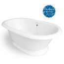 American Bath Factory Champagne Heritage 72" White AcraStone Tub & Drain , 7" Faucet Holes