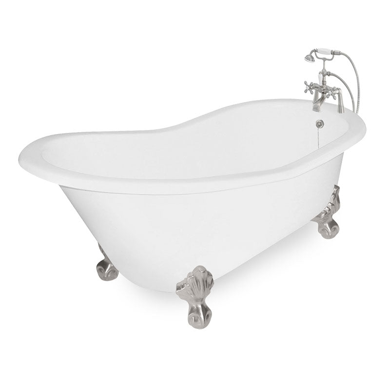 American Bath Factory Wintess 61" White Cast Iron Package