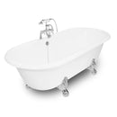 American Bath Factory 67" Winston in White with Chrome Finish and F900A Deck Mount