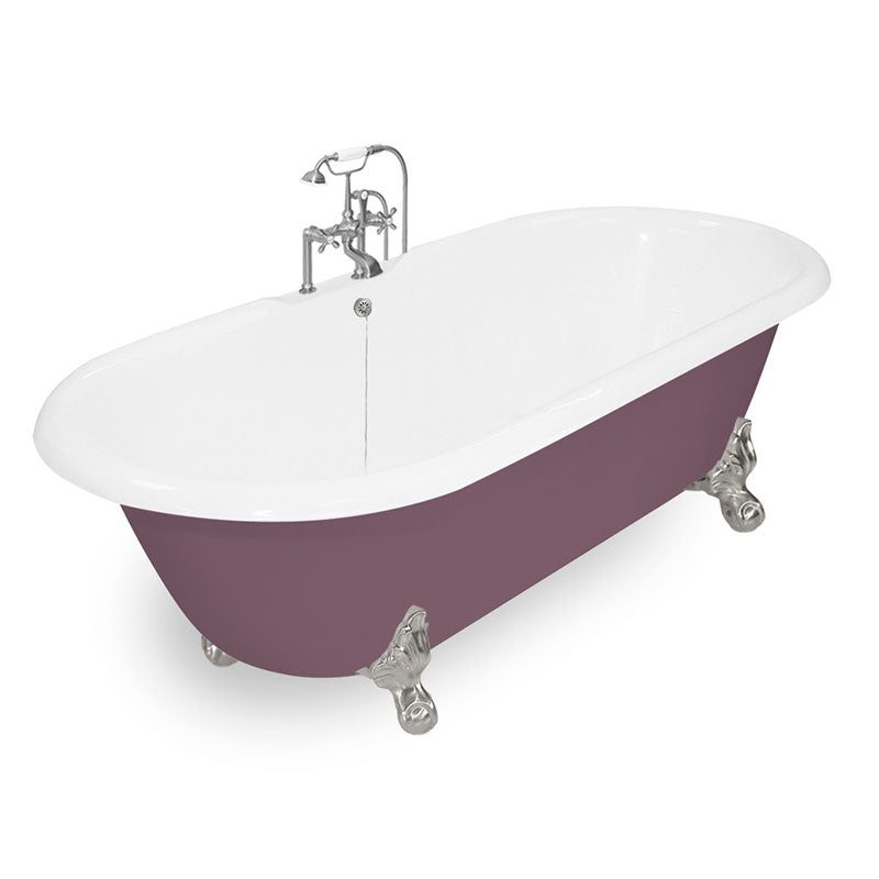 American Bath Factory 67" Winston in Splash of Color with Satin Nickel Finish and F100A Deck Mount