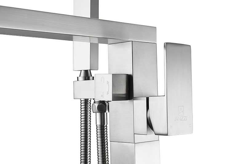 Anzzi Khone 2-Handle Claw Foot Tub Faucet with Hand Shower in Brushed Nickel FS-AZ0037BN 8