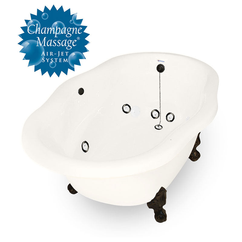 American Bath Factory Whirlpool Caspian 72" Bisque AcraStone Tub & Drain , No Faucet Holes