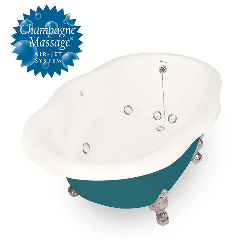 American Bath Factory Whirlpool Caspian 72" Bisque AcraStone Tub & Drain , 7" Faucet Holes