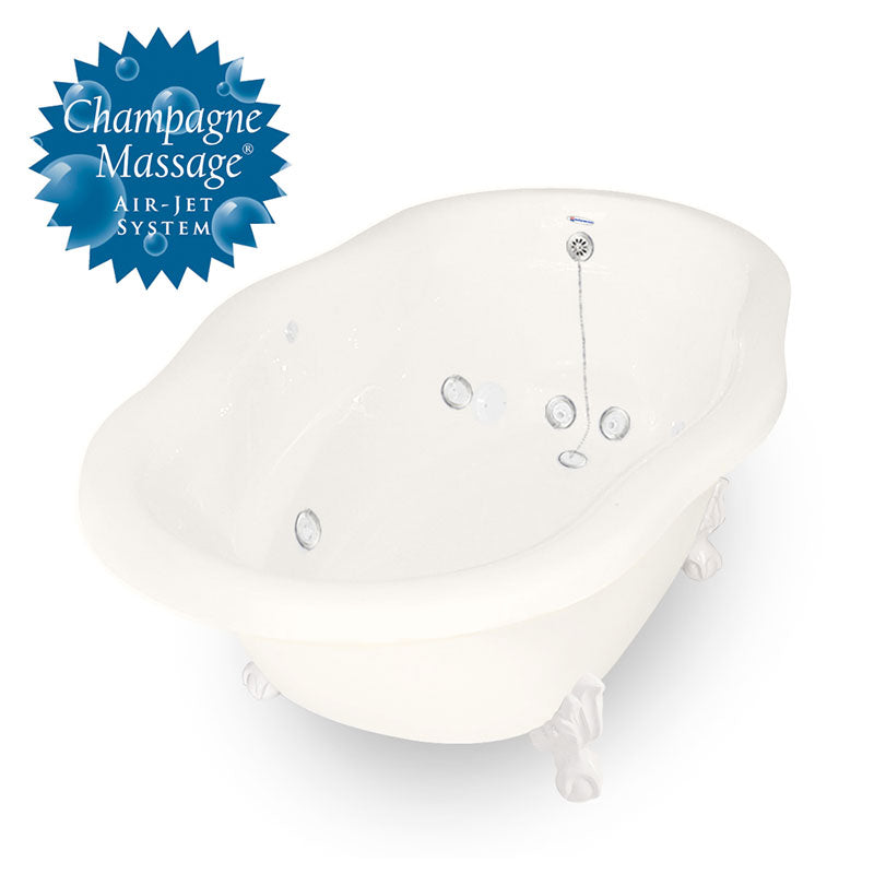 American Bath Factory Whirlpool Caspian 72" Bisque AcraStone Tub & Drain , No Faucet Holes