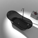 Azul 69 in. One Piece Anzzi Stone Freestanding Bathtub in Translucent Midnight Black 5