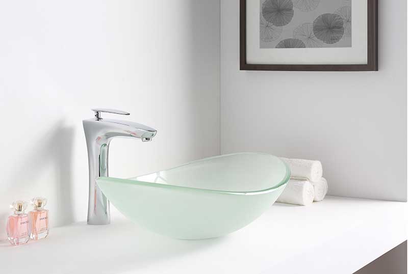 Anzzi Craft Series Deco-Glass Vessel Sink in Lustrous Frosted LS-AZ8128 6