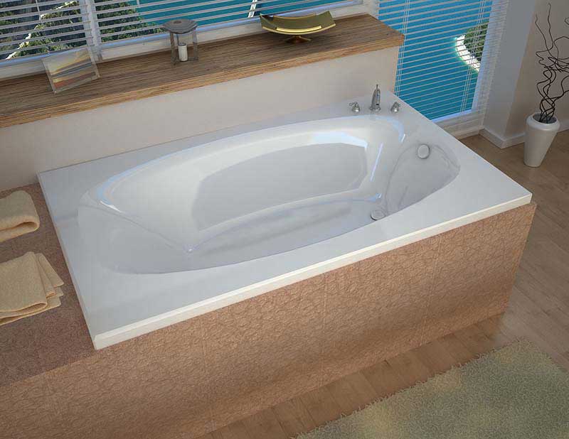 Venzi Talia 42 x 66 Rectangular Soaking Bathtub with Reversible Drain By Atlantis