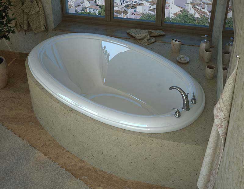 Venzi Vino 44 x 78 Oval Soaking Bathtub with Center Drain By Atlantis