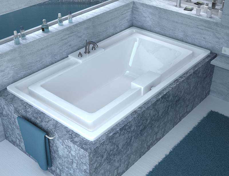 Venzi Celio 46 x 78 Endless Flow Soaking Bathtub with Center Drain By Atlantis