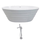Anzzi Nimbus 5.6 ft. Acrylic Center drain Freestanding Bathtub in White with Dawn Freestanding Faucet in Chrome