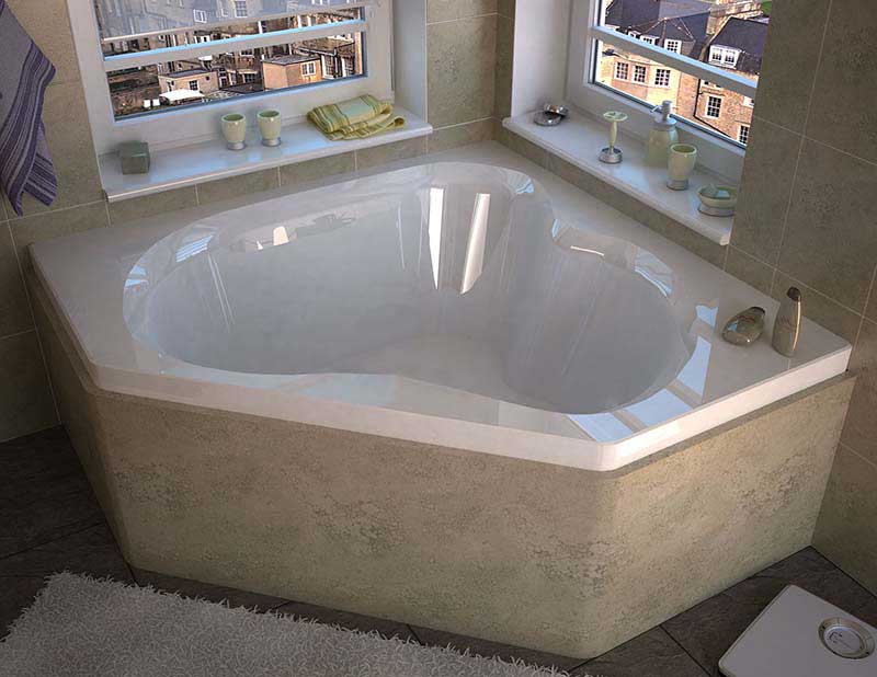 Venzi Tovila 60 x 60 Corner Soaking Bathtub with Center Drain By Atlantis