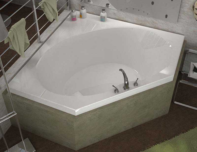 Venzi Luna 60 x 60 Corner Soaking Bathtub with Center Drain By Atlantis
