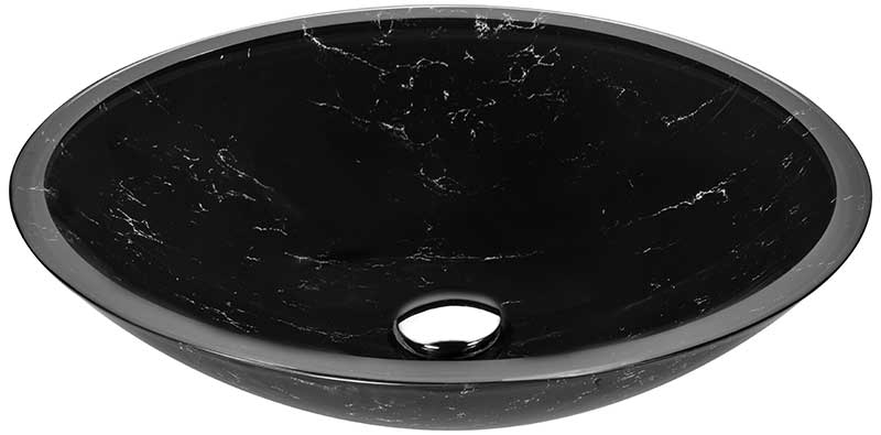 Anzzi Marbela Series Vessel Sink in Marbled Black LS-AZ177