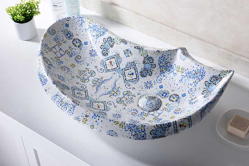 Anzzi Byzantian Series Ceramic Vessel Sink in Byzantine Mosaic Finish LS-AZ251 2