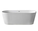 Anzzi Rossetto 5.6 ft. Man-Made Stone Freestanding Non-Whirlpool Bathtub in Matte White and Kros Series Faucet in Chrome 4