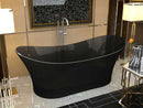 Azul 69 in. One Piece Anzzi Stone Freestanding Bathtub in Translucent Midnight Black 2