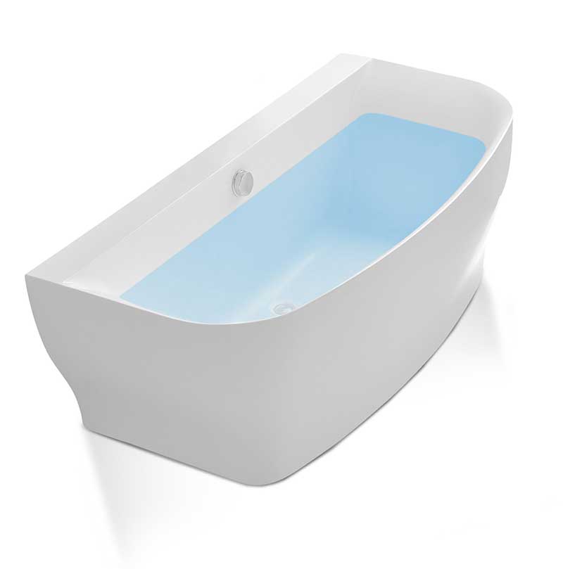 Anzzi Bank 64.9 in. Acrylic Flatbottom Non-Whirlpool Bathtub in White with Snow Faucet in Polished Chrome FTAZ112-375 2