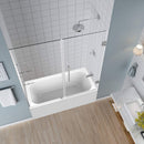 Aston Belmore GS 59.25 in. to 60.25 in. x 60 in. Frameless Hinged Tub Door with Glass Shelves in Chrome 2