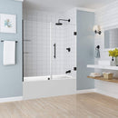 Aston Belmore GS 59.25 in. to 60.25 in. x 60 in. Frameless Hinged Tub Door with Glass Shelves in Oil Rubbed Bronze
