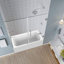 Aston Belmore GS 59.25 in. to 60.25 in. x 60 in. Frameless Hinged Tub Door with Glass Shelves in Stainless Steel 2