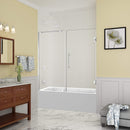 Aston Belmore 59.25 in. to 60.25 in. x 60 in. Frameless Hinged Tub Door in Stainless Steel