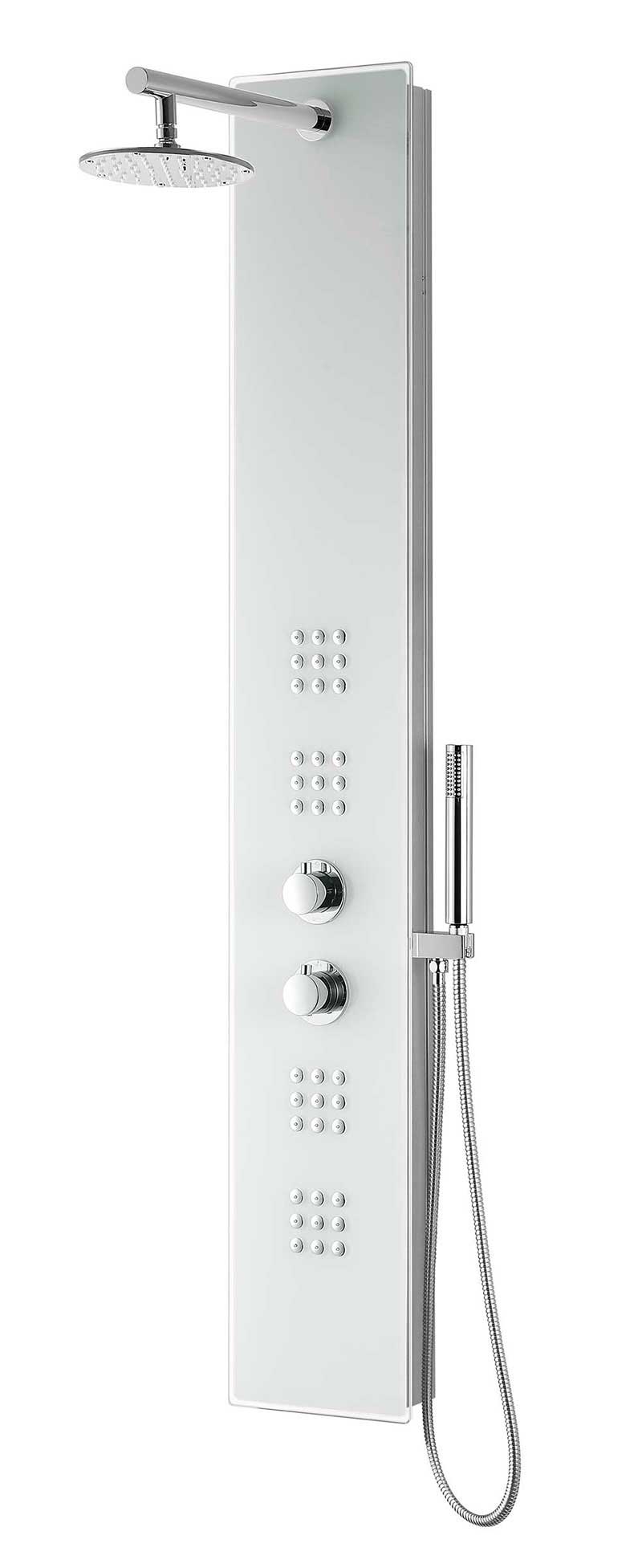 Anzzi VELD Series 64 in. Full Body Shower Panel System with Heavy Rain Shower and Spray Wand in White