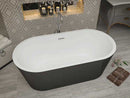 Anzzi Dualita 63 in. One Piece Acrylic Freestanding Bathtub in Glossy Black and White 2