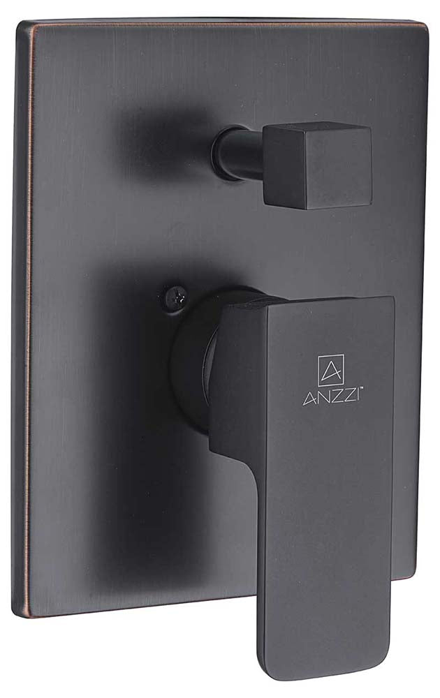 Anzzi Mezzo Series 1-Handle 1-Spray Tub and Shower Faucet in Matte Black