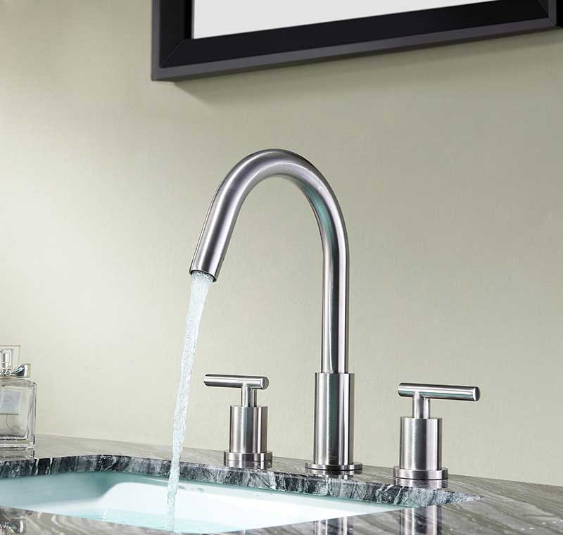 Anzzi Roman 8 in. Widespread 2-Handle Bathroom Faucet in Brushed Nickel L-AZ190BN 5