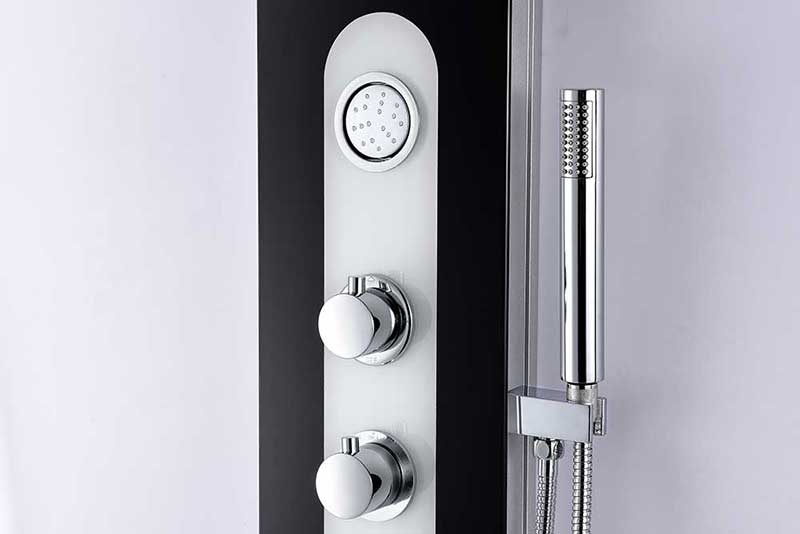 Anzzi LANDE Series 56 in. Full Body Shower Panel System with Heavy Rain Shower and Spray Wand in Black 4