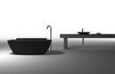 Vida 62 in. One Piece Anzzi Stone Freestanding Bathtub in Translucent Midnight Black 4